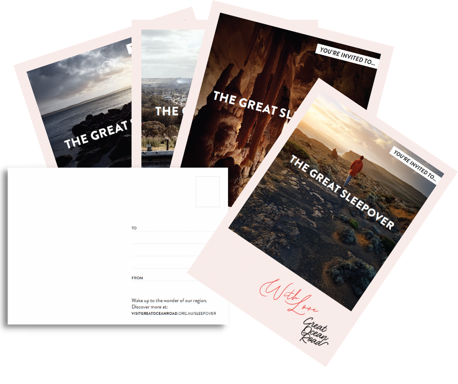 the great sleepover postcards